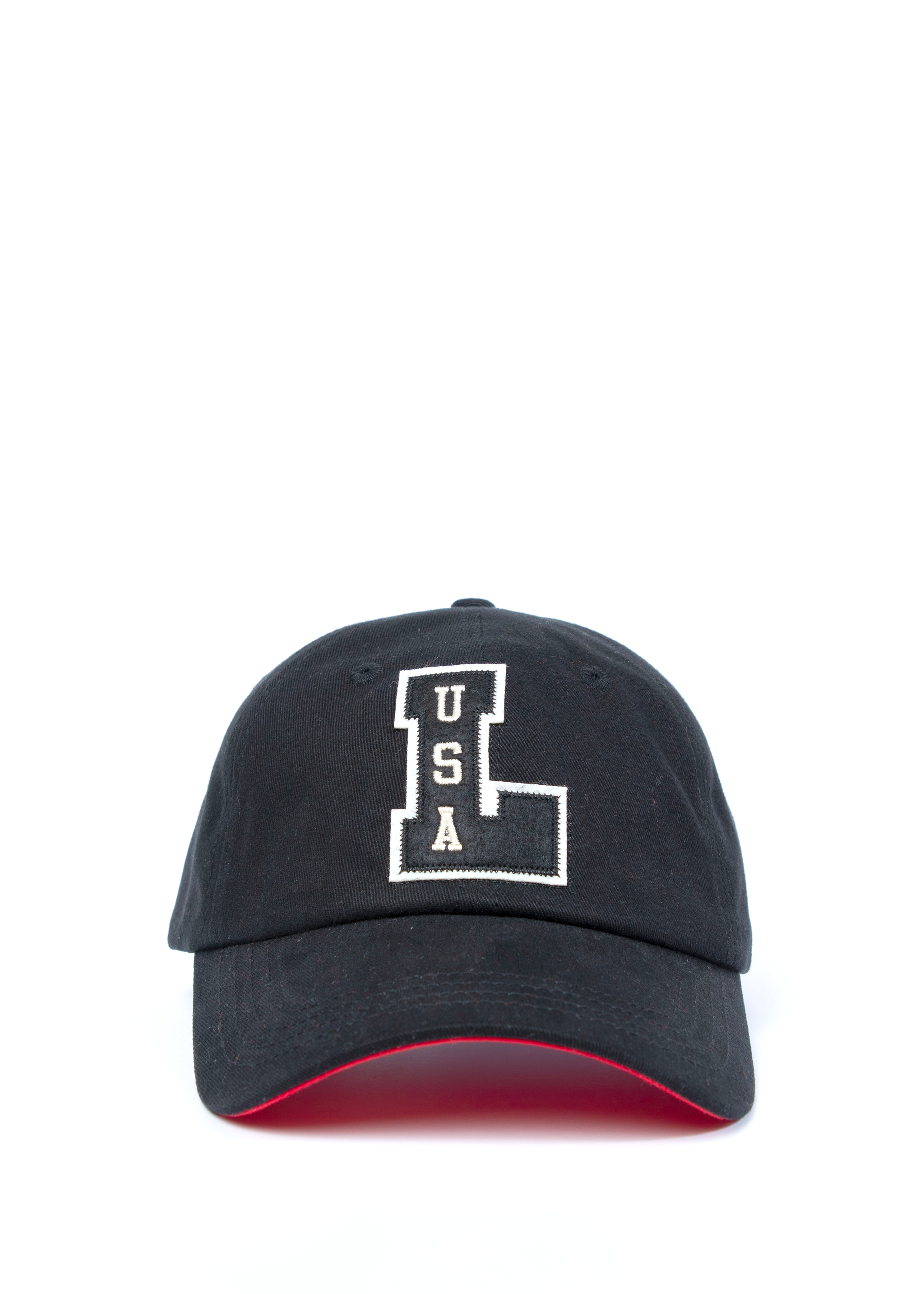 Black Big "L" Lacrosse Letterman Ball Cap