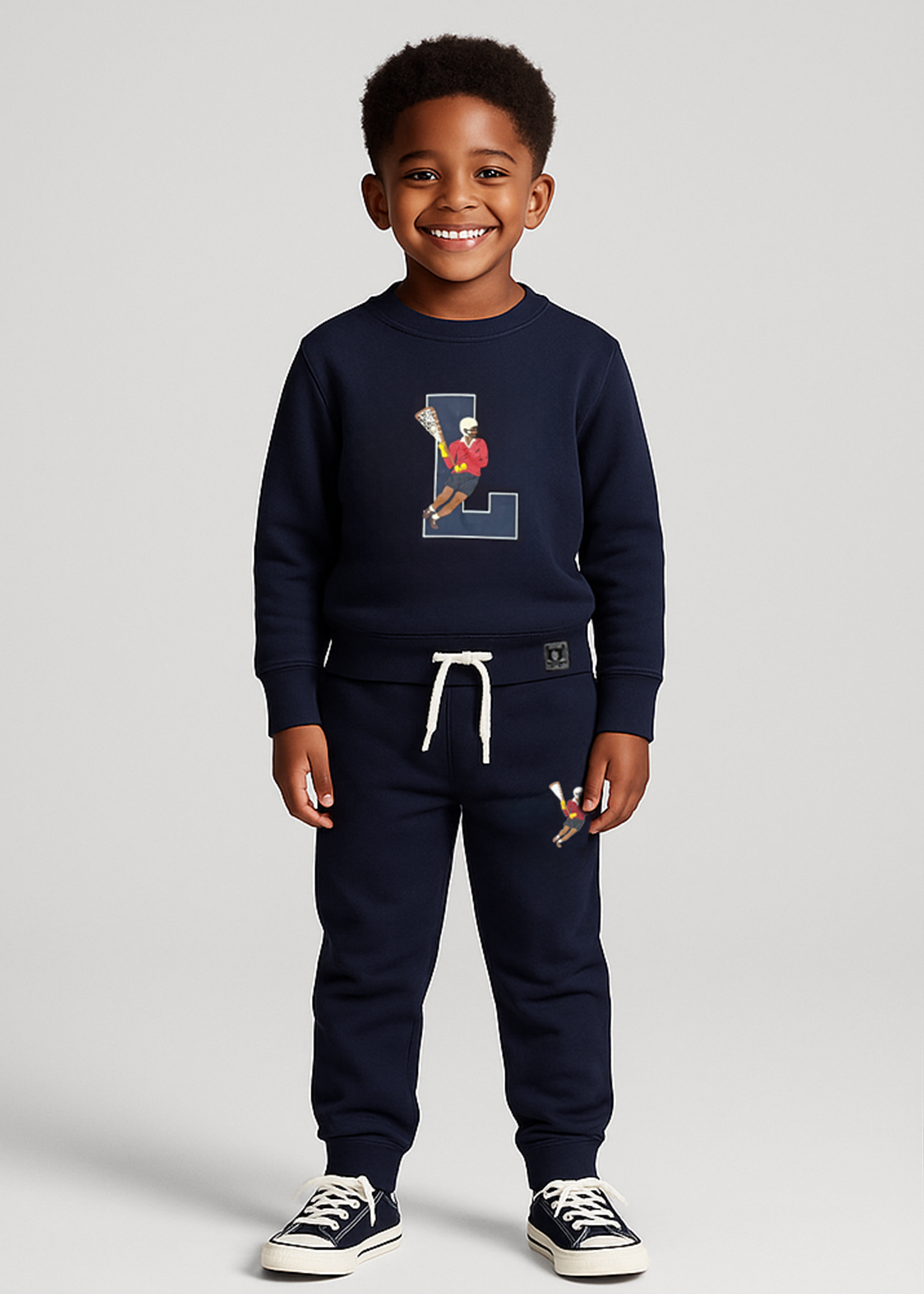 COLLEGIATE L CREW NECK SWEATSHIRT