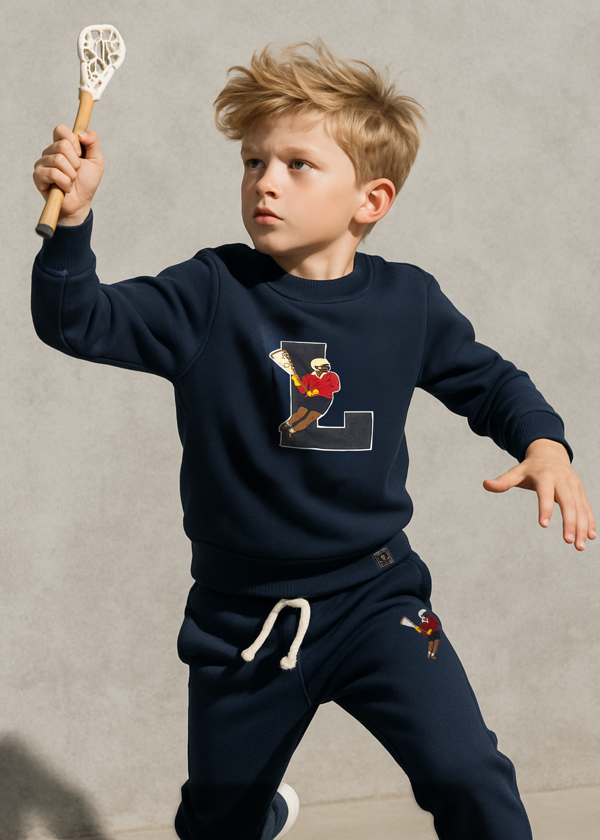 COLLEGIATE L CREW NECK SWEATSHIRT