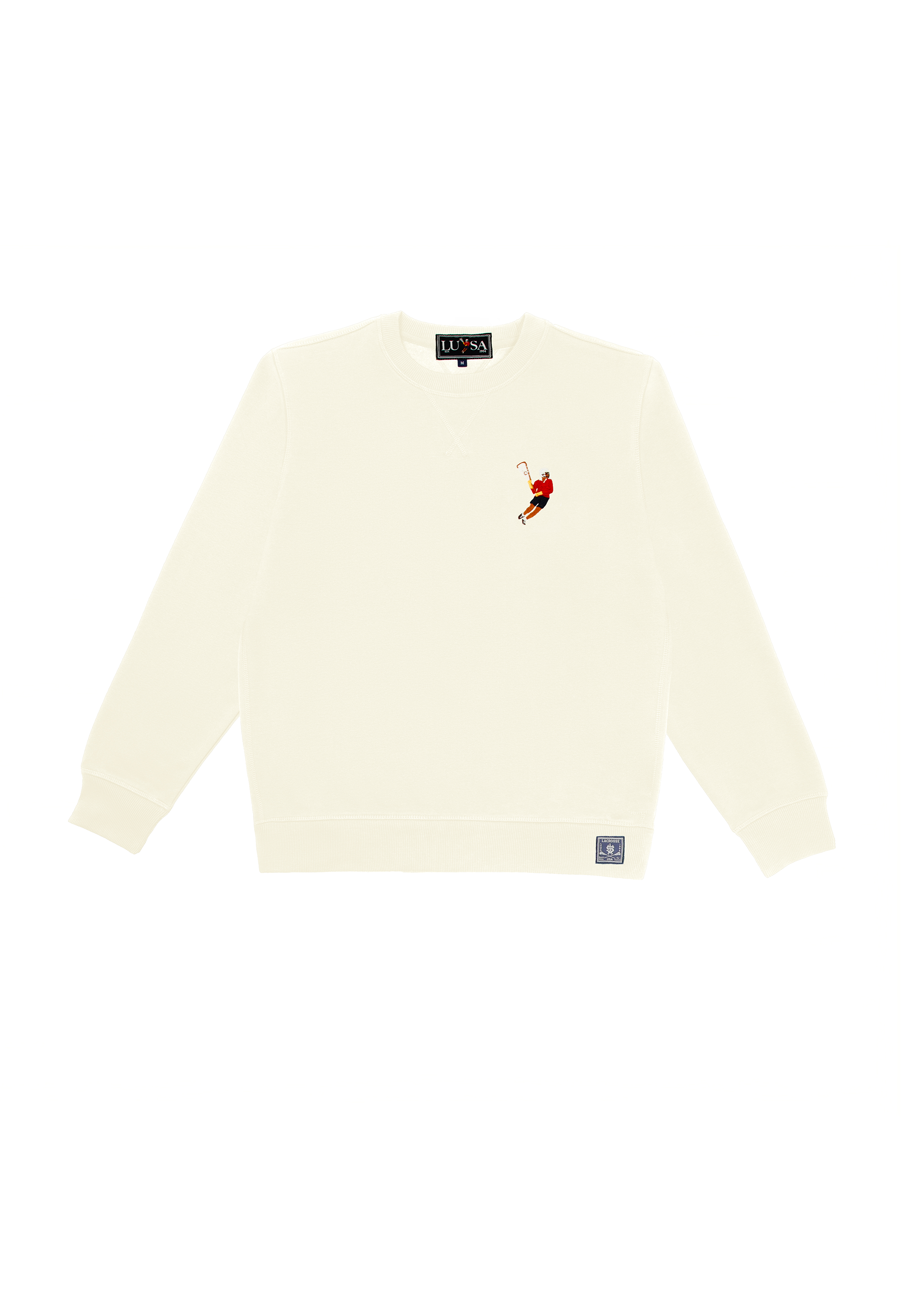 Classic Cream Lacrosse Crew Neck Sweatshirt
