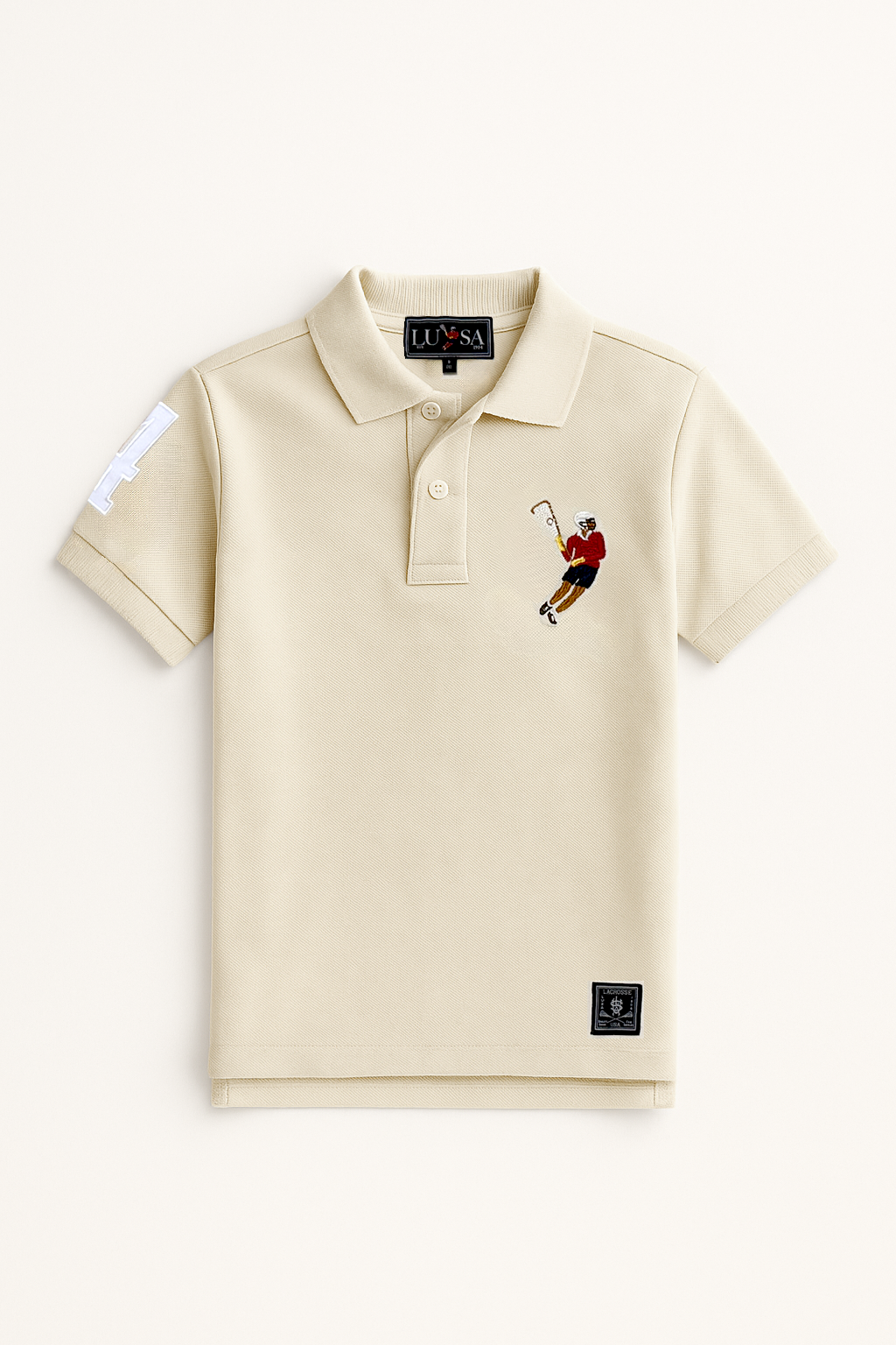Lacrosse Polo | Bold cream polo shirt for Lacrosse Enthusiasts